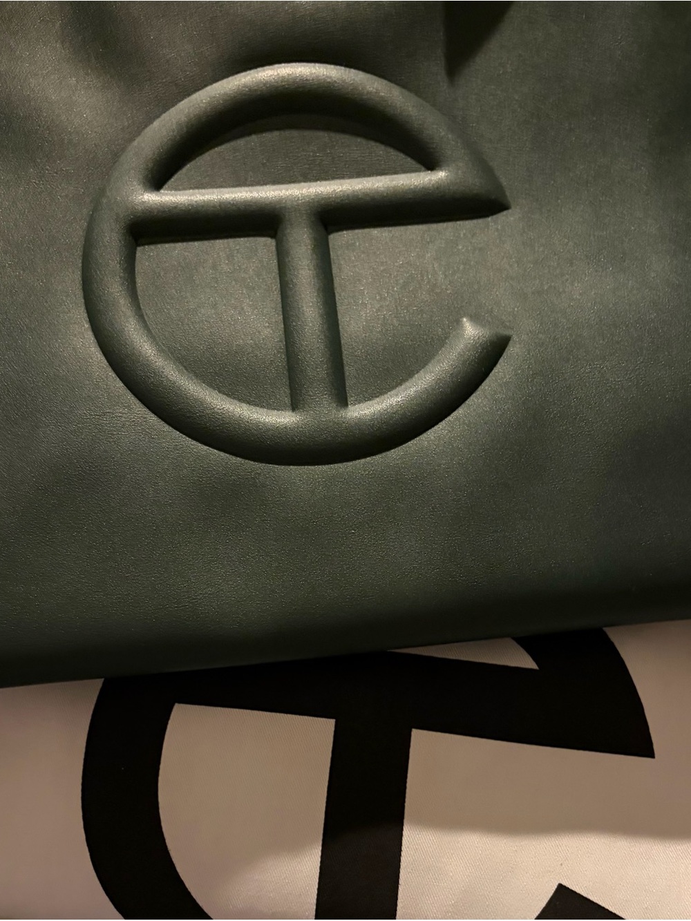 Telfar Olive Med Embossed Logo Tote Bag - Picture 2 of 4